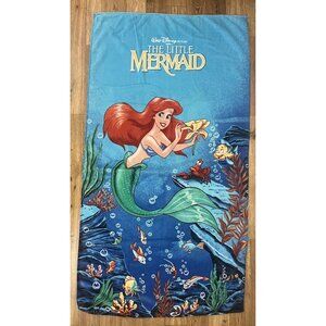 Vintage Walt Disney Ariel Little Mermaid Cotton Beach Bath Towel 31x58"